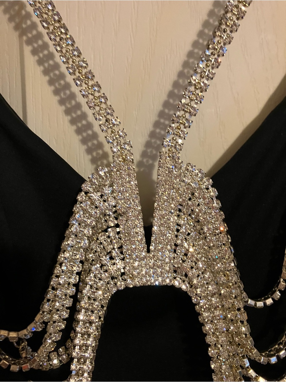 Cache Black Prom Dress with Beaded Straps - Picture 5 of 13